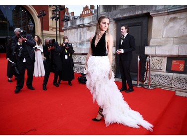 Emma Watson arrives at the 75th British Academy of Film and Television Awards (BAFTA) at the Royal Albert Hall in London, Britain, March 13, 2022.
