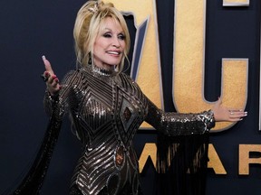 Dolly Parton attends the 57th Annual Academy of Country Music Awards in Las Vegas, March 7, 2022.