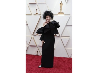 Rita Moreno poses on the red carpet during the Oscars arrivals at the 94th Academy Awards in Hollywood, Los Angeles, Calif., March 27, 2022.