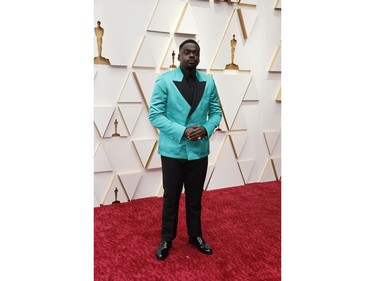 Daniel Kaluuya poses on the red carpet during the Oscars arrivals at the 94th Academy Awards in Hollywood, Los Angeles, Calif., March 27, 2022.