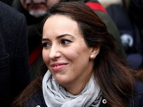 Stella Moris, partner of WikiLeaks founder Julian Assange, reacts outside the Royal Courts of Justice following the appeal against Assange's extradition, in London, Britain January 24, 2022.