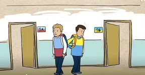 Russia and Ukraine were once friends. But Ukraine started spending more time alone. Changing. Russia was sad.