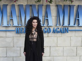 Cher attends the premiere of "Mamma Mia! Here We Go Again" in London, July 17, 2018.