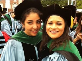 Felicia Rosario, left, and a friend are pictured in a court exhibit photo. Rosia was allegedly kept as a sex slave for Larry Ray.