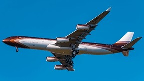 Alisher Usmanov’s M-IABU jet is pictured in a photo provided by the U.S. Treasury Department.
