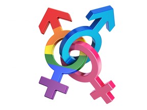 Photo illustration of gender symbols.