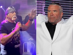 Hulk Hogan spoke about  fellow wrestler Scott Hall before hosting the weekly karaoke night at his bar in Tampa, Fla.