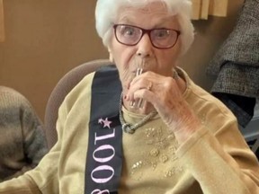 Lily Bullen, who celebrated her 102th birthday, loves her shots of booze.