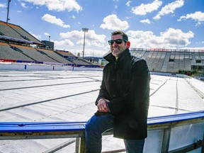 Kris King senior vice president of hockey operations for the NHL, is pictured at  Tim Hortons Field in Hamilton on March 8, 2022.