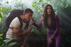 Sandra Bullock and Channing Tatum in a scene from The Lost City.