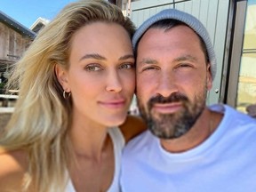 DWTS star Maksim Chmerkovskiy and wife Petra Murgatroyd in a photo posted to her Instagram in September 2021 with a Malibu placeline.