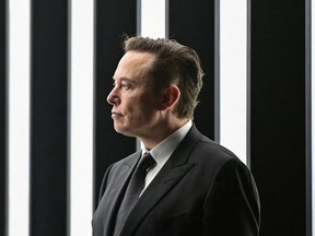 Elon Musk attends the opening ceremony of the new Tesla Gigafactory for electric cars in Gruenheide, Germany, March 22, 2022.