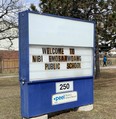 A Brampton school formerly named after Sir John A. Macdonald has now been renamed Nibi Emosaawdang Public School as seen here on its sign on March 31, 2022.