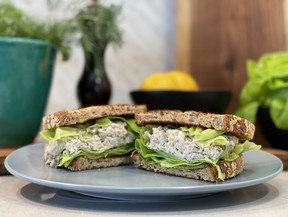Tuna Salad Sandwich with Celery Hearts and Lemon Caper Remoulade by Lynn Crawford for Oroweat Organic