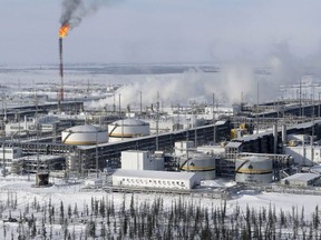 A general view shows oil treatment facilities at Vankorskoye oil field owned by Rosneft north of Krasnoyarsk, Russia, March 25, 2015.