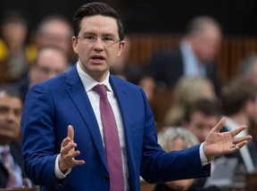 Conservative MP Pierre Poilievre rises during Question Period in the House of Commons Wed., Feb. 26, 2020 in Ottawa. PHOTO BY ADRIAN WYLD /THE CANADIAN PRESS