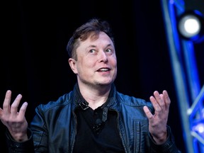 On March 9, 2020 Elon Musk, founder of SpaceX, speaks during the Satellite 2020 at the Washington Convention Center in Washington, D.C.