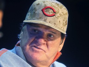 Former baseball player Pete Rose was in Winnipeg signing autographs at the Park Theatre. Saturday April 26, 2014.