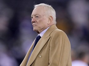 Dallas Cowboys Owner, President and General Manager Jerry Jones walks on the field before the game against the New York Giants at MetLife Stadium on November 04, 2019 in East Rutherford, New Jersey.