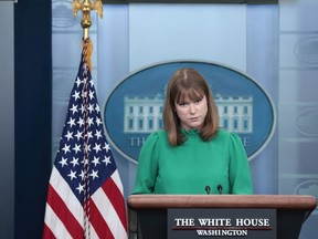 White House Communications Director Kate Bedingfield speaks during the daily White House Press Briefing on March 30, 2022 in Washington, DC.