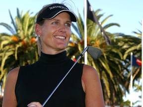 Danish Transexual Mianne Bagger at the AAMI Woman's Australian Golf Open Championship in 2004.