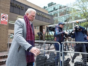 Former tennis player Boris Becker walks away from bankruptcy proceedings at Southwark Crown Court in London on April 8, 2022.