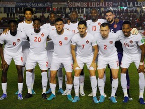 Players of Canada pose for the team photo prior to a match between Panama and Canada as part of Concacaf 2022 FIFA World Cup Qualifiers at Rommel Fernandez Stadium on March 30, 2022 in Ciudad de Panama, Panama.