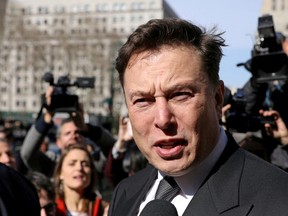 Tesla CEO Elon Musk leaves Manhattan federal court after a hearing on his fraud settlement with the Securities and Exchange Commission (SEC) in New York City, April 4, 2019.
