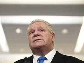 Premier Doug Ford speaks during an announcement at the Ottawa Hospital Civic Campus in Ottawa, Friday, March 25, 2022.