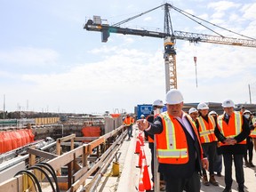 Premier Doug Ford on Monday, April 11, 2022 at the tunnelling announcement for the Eglinton Crosstown West Extension.