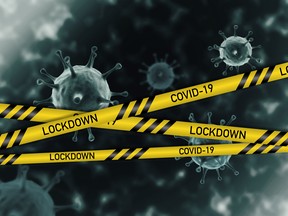 Illustration of lockdown implemented due to coronavirus (COVID-19) pandemic.