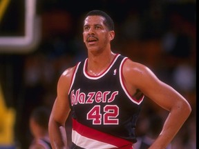 1989-1990:  Center Wayne Cooper of the Portland Trail Blazers looks on during a game.