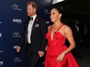 Prince Harry and Meghan, Duchess of Sussex attend the Salute To Freedom Gala 2021 at the Intrepid Sea-Air-Space Museum on November 10, 2021 in New York City.  