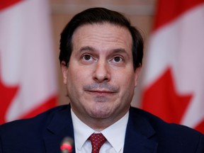 Canada's Minister of Public Safety Marco Mendicino attends a news conference in Ottawa, Feb. 15, 2022.