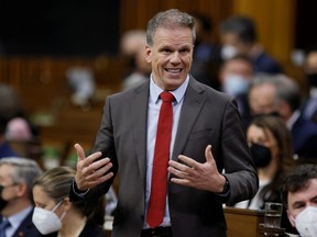 Government House leader Mark Holland speaks during Question Period in the House of Commons on Parliament Hill in Ottawa, April 25, 2022.