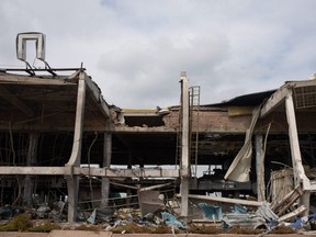 Canada Imposes Sanctions On More Than 200 Russians In Eastern Ukraine, Where War Escalates View Of The Destroyed Terminal Of The Nikolaev Airport On April 22, 2022 In Nikolaev, Ukraine.