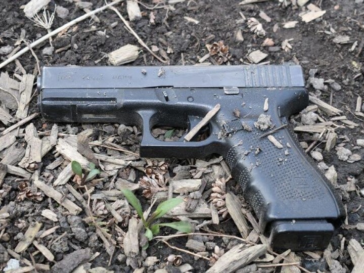  Liberal leader Steven Del Duca wants to ban handguns. They already are. A gun seized by Toronto Police on Sunday, April 24, 2022.