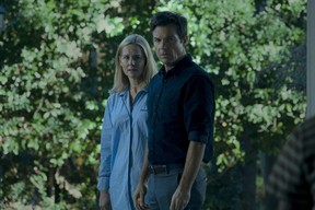 In the welcome episode to Ozark, Laura Linney as Wendy Bird and Jason Bateman as Marty Bird.
