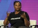 In this Feb. 11, 2019, file photo, Patrisse Cullors, Black Lives Matter co-founder, participates in the 