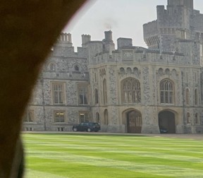 A zoomed in shot of the Queen’s personal quarters, the car in the photo ready to pick up the corgis for their daily stroll in the park. (Rita DeMontis photo)