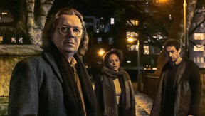 Gary Oldman, Rosalind Eleazar and Dustin Demri-Burns in Slow Horses, now streaming on Apple TV+.