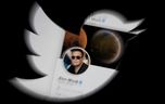 Elon Musk's Twitter account is visible through the Twitter logo in this illustration.  