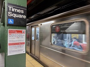 The “1” train departs Times Square station. With a single MetroCard, visitors can travel just about anywhere in New York City thanks to its well-connected subway network.