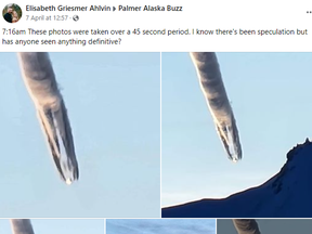 Images posted to Facebook of a strange cloud in Alaska.