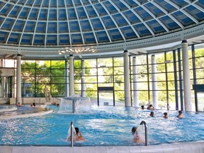 An elegant pool at Baden-Baden's Caracalla Thermal Baths (where swimmers do wear swimsuits).