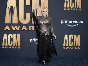 Dolly Parton attends the ACM Awards in Nashville, March 7, 2022.