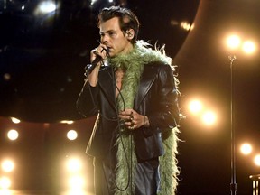 Harry Styles performs at the Grammy Awards in March 2021.