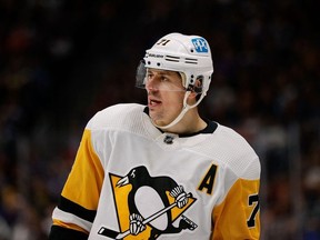 Pittsburgh Penguins center Evgeni Malkin in the third period against the Colorado Avalanche at Ball Arena.