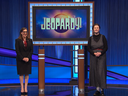 Host Mayim Bialik and Toronto tutor Mattea Roach, who will compete on Jeopardy! in a show that airs on Tuesday night. 