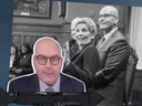 Ontario Liberal Leader Steven Del Duca, and former Liberal leader Kathleen Wynne, are seen in a screengrab from a new LiUNA Canada ad.